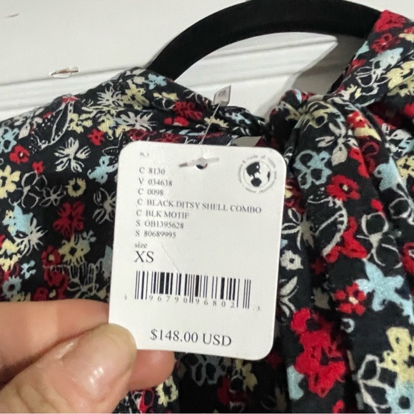 NWT Free People Vibe Check Tie Waist Jumpsuit - Back Ditsy Shell Combo - Picture 8 of 8